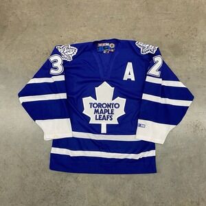Vintage Toronto Maple Leafs 32 Thomas CCM Hockey Jersey Blue NHL Mens Small